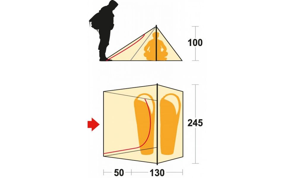 2-місний ультралегкий намет Ferrino Sintesi 2: одношаровий, Кількість місць: 2, Колір: Olive Green, зображення 2