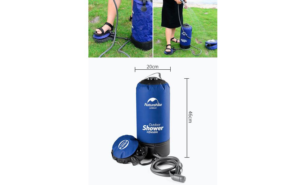 Портативний душ Naturehike NH17L101-D Outdoor Shower Inflatable (Blue), 11 л, зображення 3