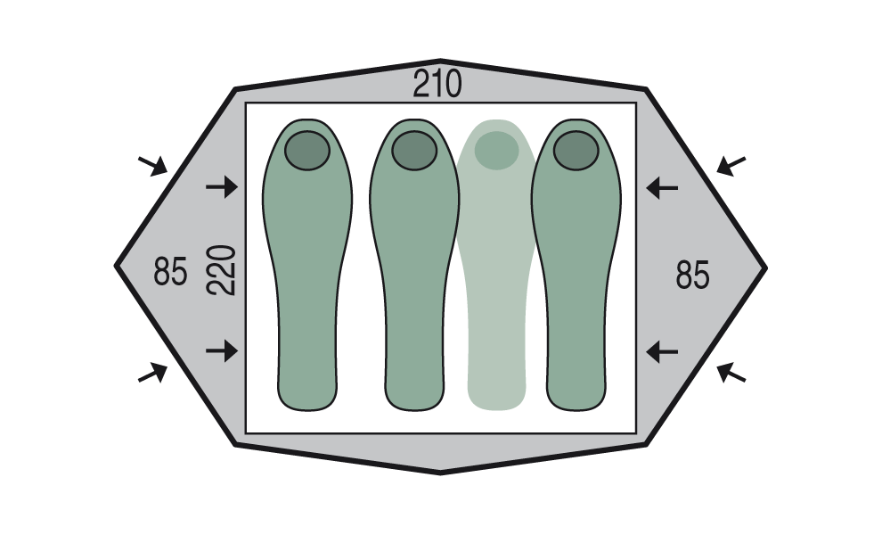 3-місний намет Pinguin Gemini 210: двошаровий, Кількість місць: 3, Колір: Green, зображення 2