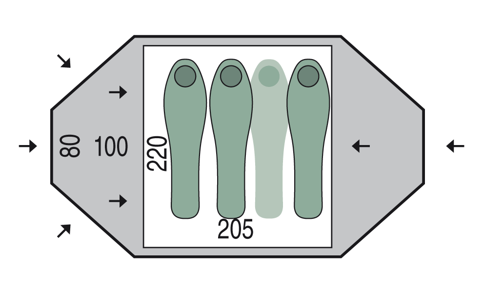 3-місний намет Pinguin Taifun 3: двошаровий, Кількість місць: 3, Колір: Green, зображення 2