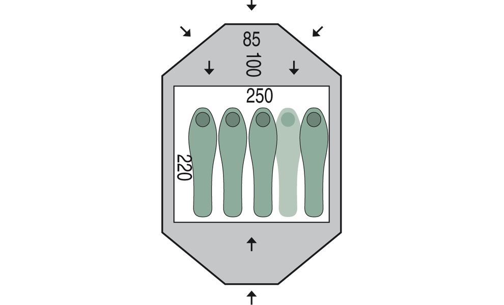 4-місний намет Pinguin Tornado 4 Duralu: двошаровий, Кількість місць: 4, Матеріал каркасу: алюміній, Колір: Green, зображення 2