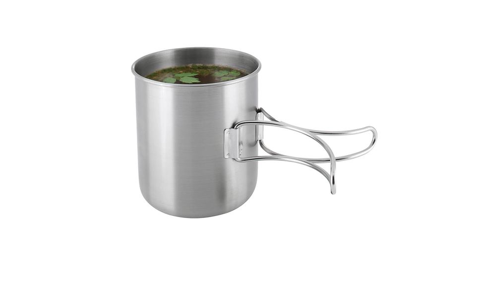 Туристична кружка зі складною ручкою Tatonka Handle Mug 600 на 600 мл, нержавіюча сталь, Об'єм: 600, Колір: Metal, зображення 2