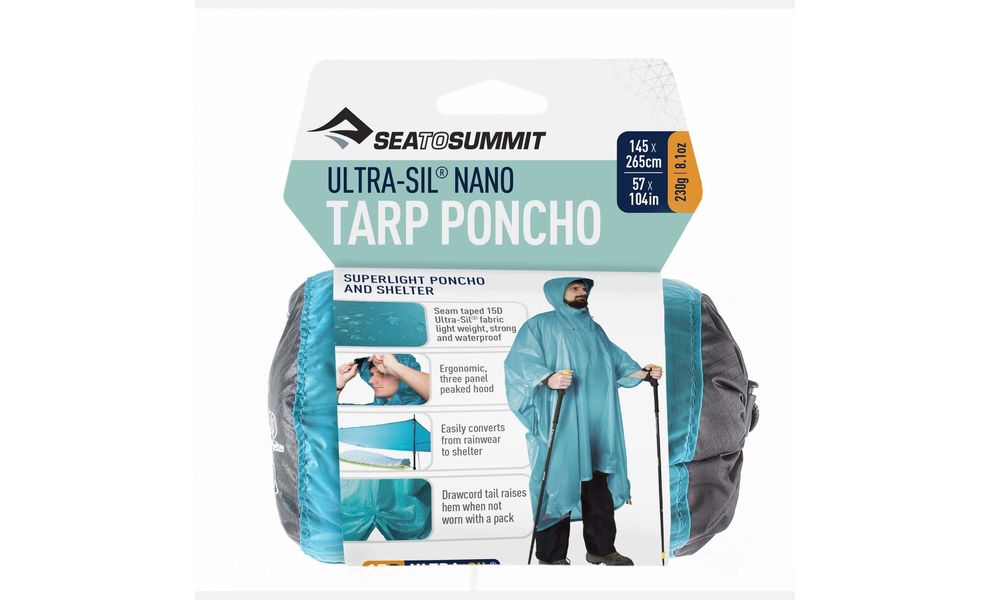 Пончо-тент Sea to Summit Ultra-Sil Nano Tarp Poncho (Blue), Колір: Blue, зображення 6