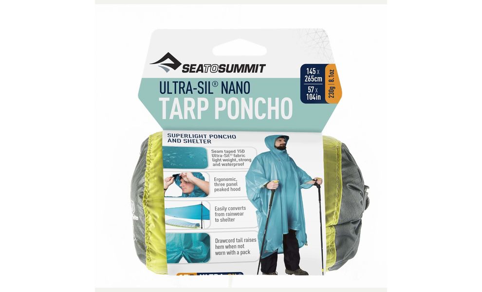 Пончо-тент Sea to Summit Ultra-Sil Nano Tarp Poncho (Lime), Колір: Lime, зображення 3