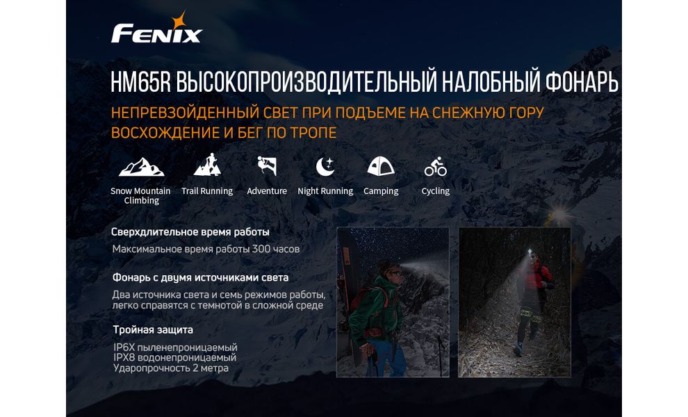 Налобний ліхтар з акумулятором Fenix HM65R: USB Type-C, Колір корпусу: Black, зображення 6