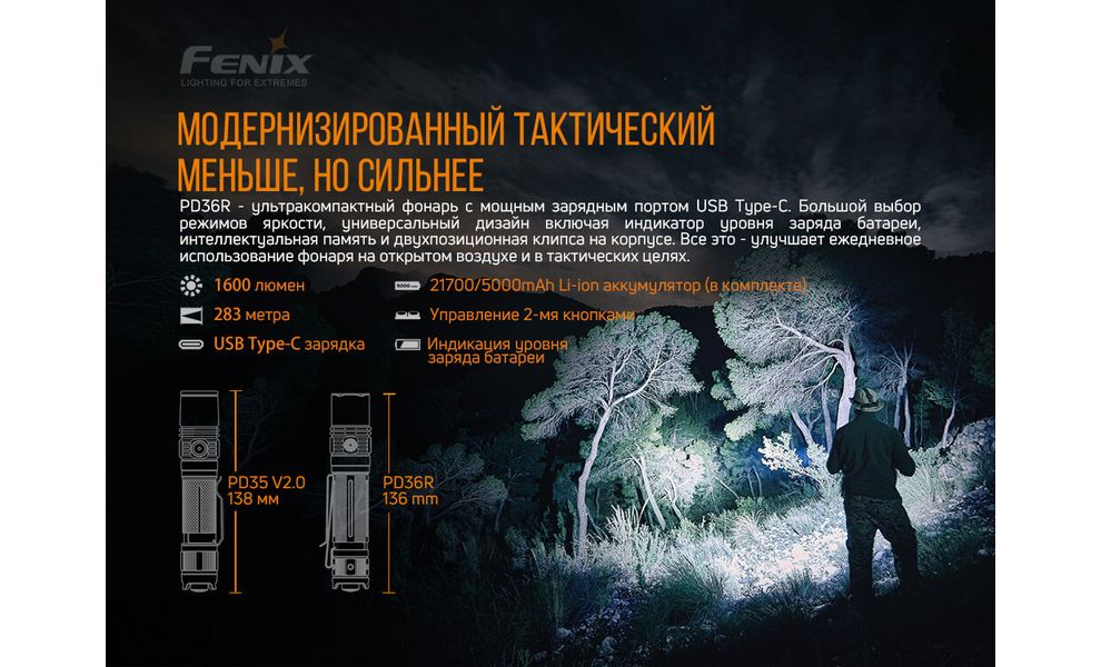 Ліхтар ручний Fenix PD36R, зображення 7