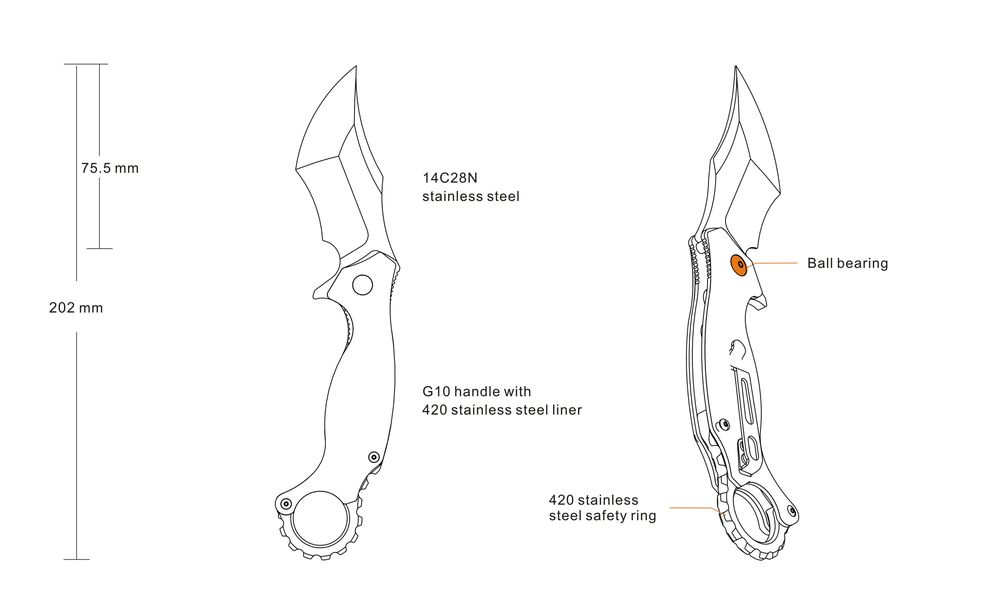 Ніж Ruike P881 (Black), Колір руків'я: Black, зображення 8