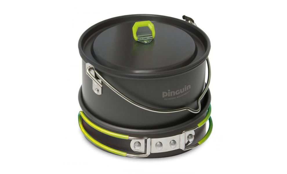 Кемпінговий набір посуду з чохлом Pinguin Family на 6 осіб: казанок, 3 каструлі, сковорода, 6 мисок, 3 тарілки, зображення 2