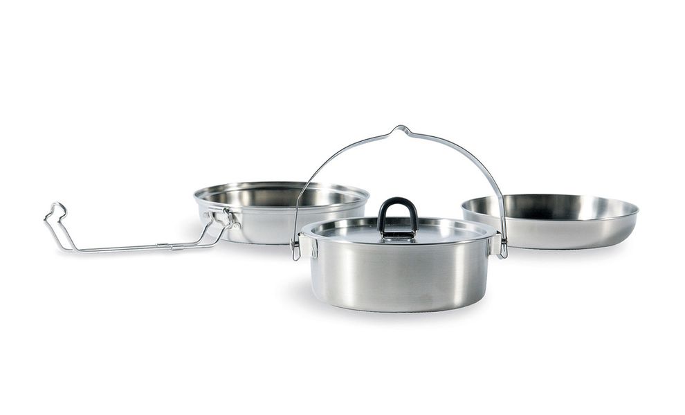 Туристичний набір сталевого посуду з чохлом Tatonka Camp Set - Regular: казанок, сковорода, миска, Тип комплекту: Regular, зображення 2