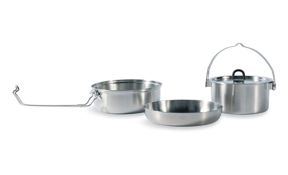 Туристичний набір сталевого посуду з чохлом Tatonka Camp Set - Large: казанок, сковорода, миска, Тип комплекту: Large, зображення 2