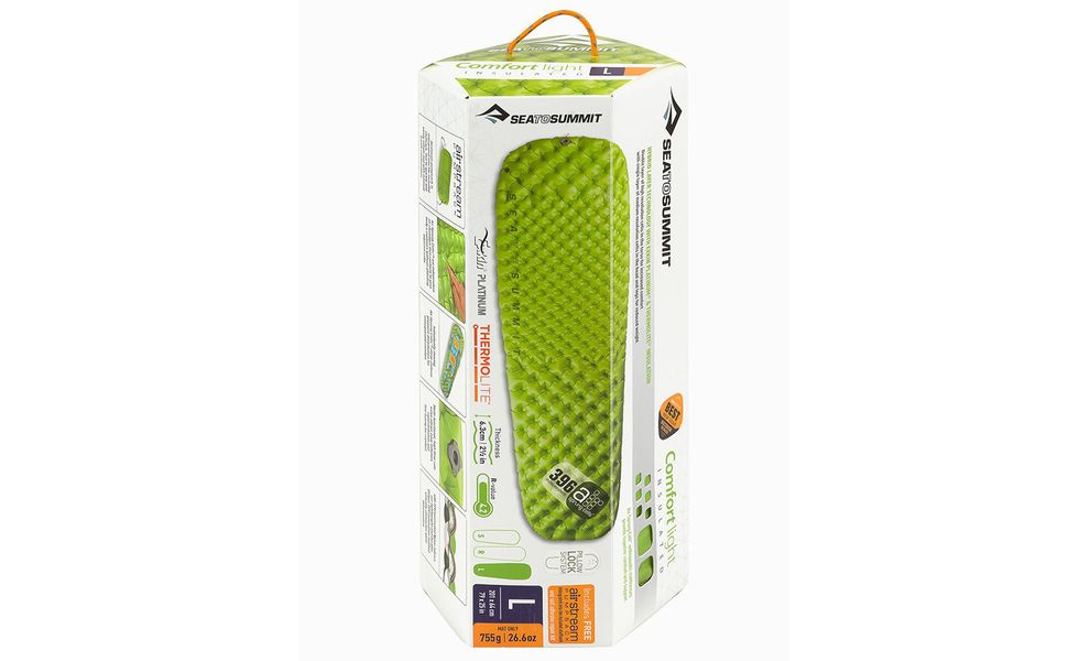 Надувний каремат Sea to Summit Comfort Light Insulated - Large: з мішком-насосом, Товщина: 6,3, Тип розміру: Large, Колір виробника: Green, зображення 10
