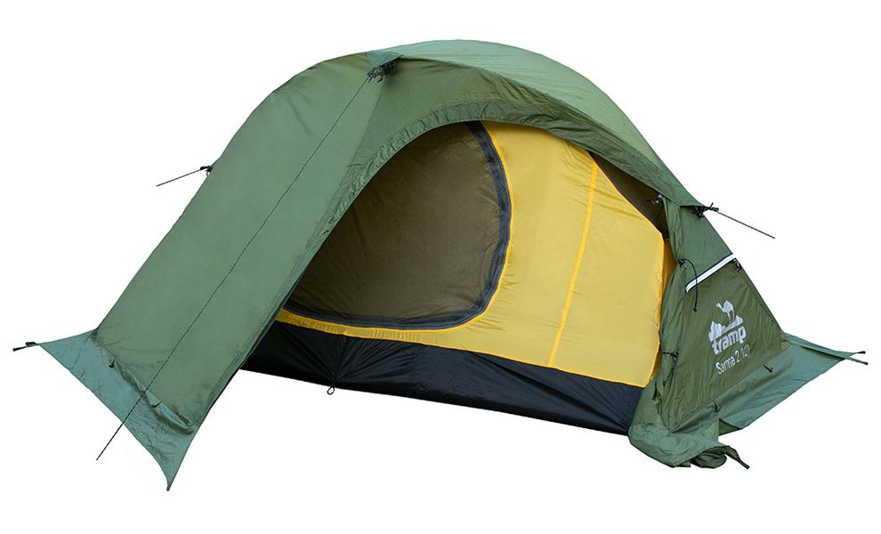 2-місний намет Tramp Sarma 2 V2 (Green): двошаровий, вітростійкий, Кількість місць: 2, Колір: Green/Red, зображення 3