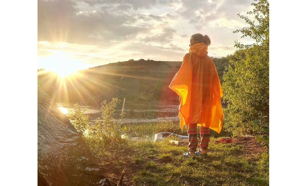 Дощовик-пончо AceCamp Vinyl Rain Poncho (Orange), Колір: Orange, зображення 3