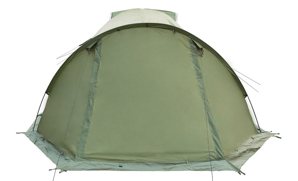 3-місний намет Tramp Cave 3 V2 (Green): двошаровий, з тамбуром, Кількість місць: 3, Колір: Green/Red, зображення 5