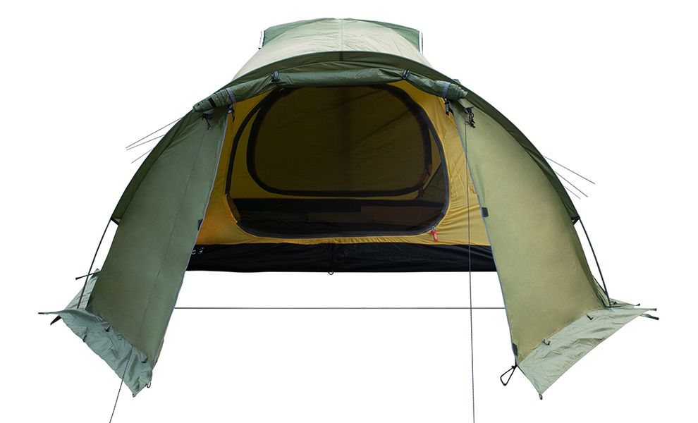3-місний намет Tramp Cave 3 V2 (Green): двошаровий, з тамбуром, Кількість місць: 3, Колір: Green/Red, зображення 10