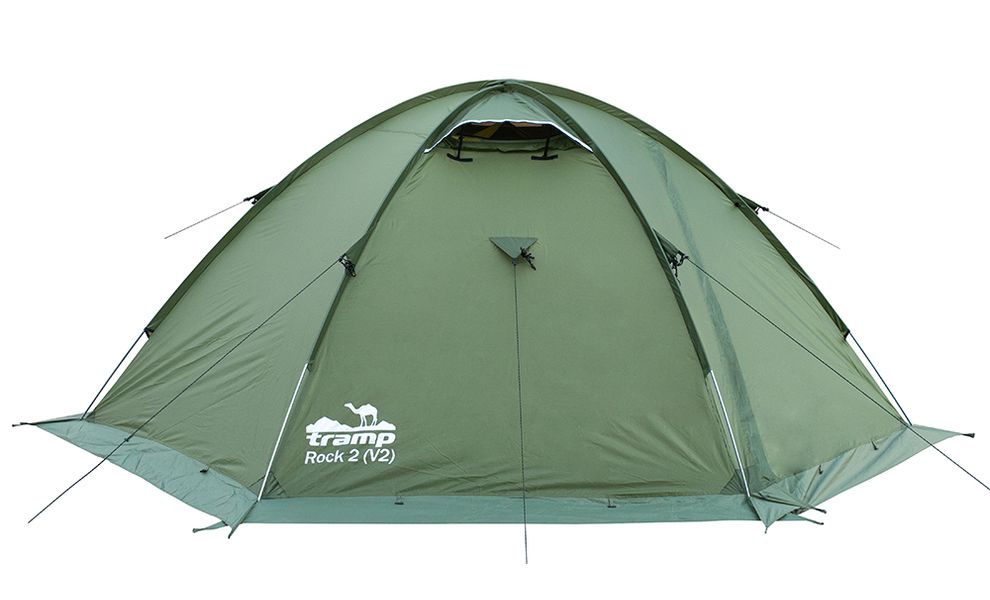 2-місний намет Tramp Rock 2 V2 (Green): двошаровий, вітростійкий, Кількість місць: 2, Колір: Green/Red, зображення 5