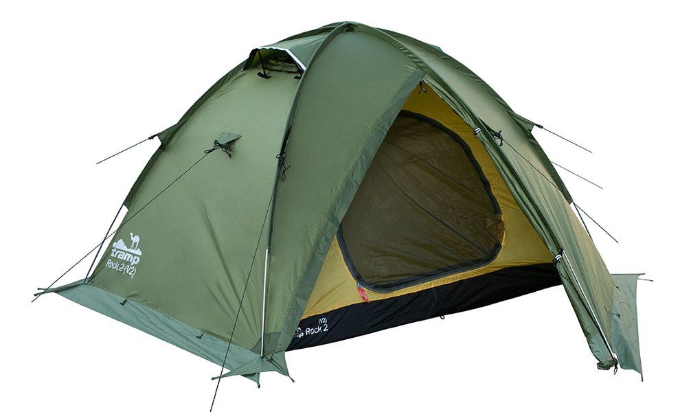 4-місний намет Tramp Rock 4 V2 (Green): двошаровий, вітростійкий, Кількість місць: 4, Колір: Green/Red, зображення 7