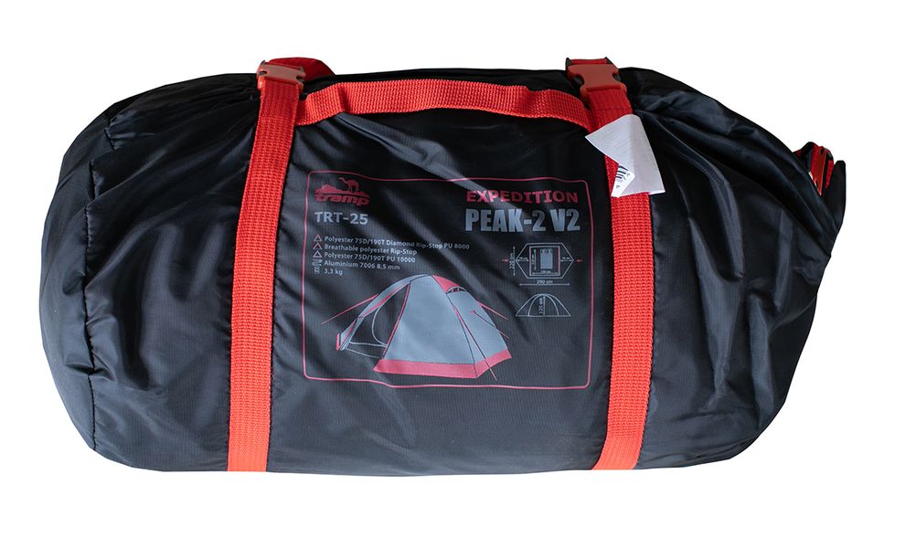 2-місний намет Tramp Peak 2 V2 (Grey): двошаровий, Кількість місць: 2, Колір: Grey/Red, зображення 22
