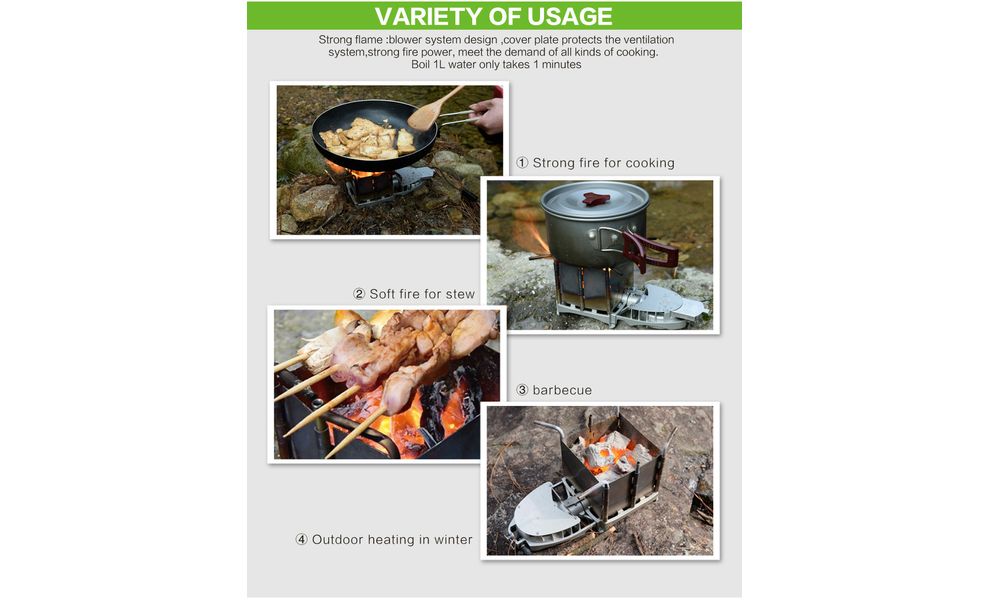 Туристична турбопічка на дровах BRS-116, зображення 7