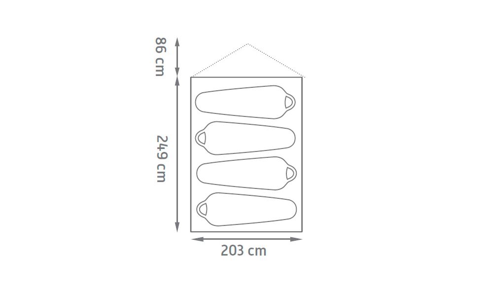 4-місний намет Kelty Grand Mesa 4: двошаровий, Кількість місць: 4, Колір: Orange/Dark Grey, зображення 2