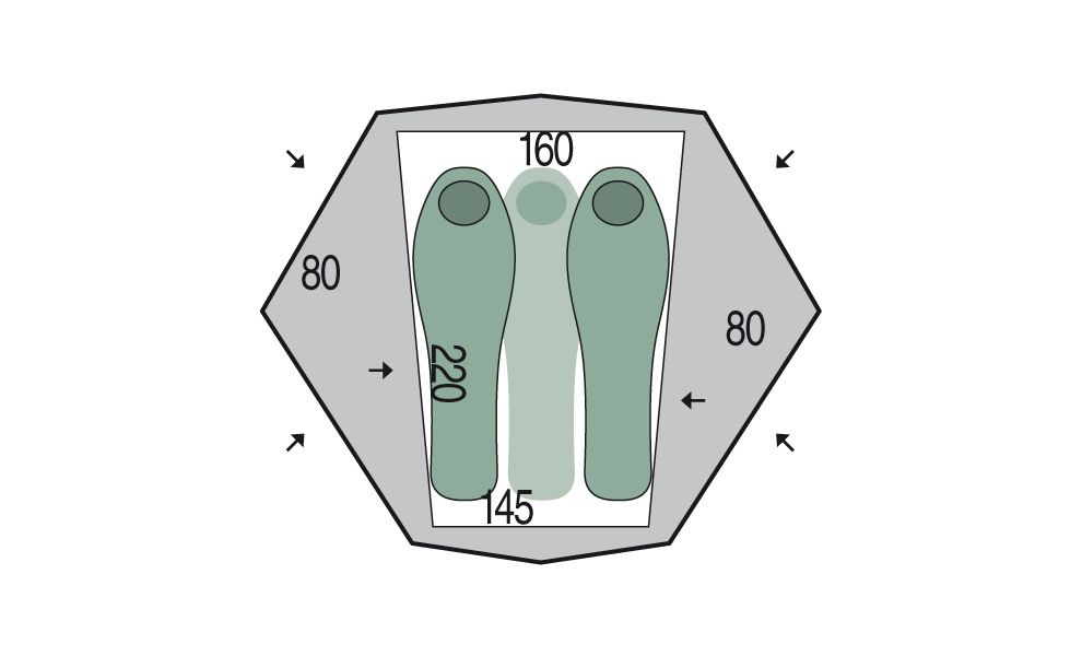 3-місний ультралегкий намет Pinguin Aero 3 DAC: двошаровий, Кількість місць: 3, Колір: Green, зображення 2