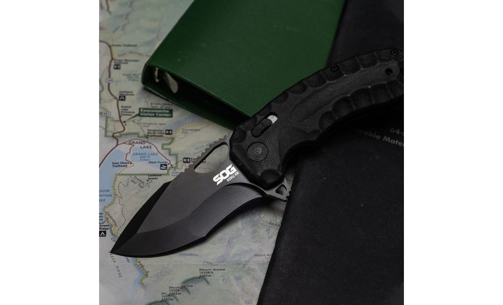 Ніж SOG Kiku XR (Black), Колір руків'я: Black, Колір леза: Black, зображення 10