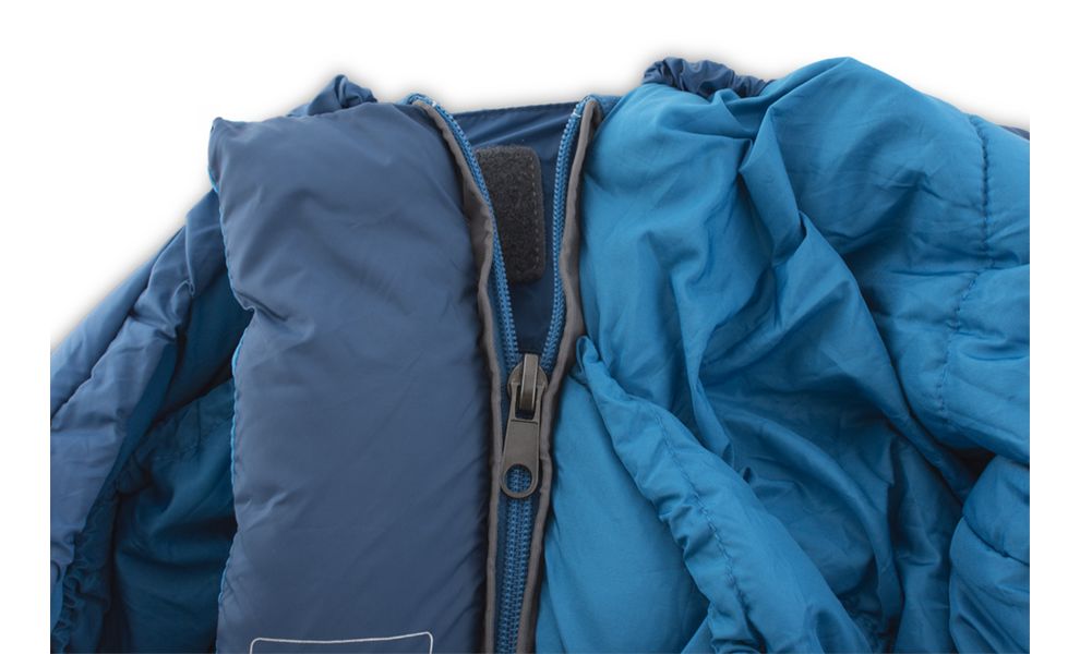 Демісезонний кемпінговий спальник-ковдра Pinguin Safari PFM 190 (Blue) до 1°C: з капюшоном, Максимальний зріст користувача: 190, Колір: Blue, Сторона застібки: права, зображення 2