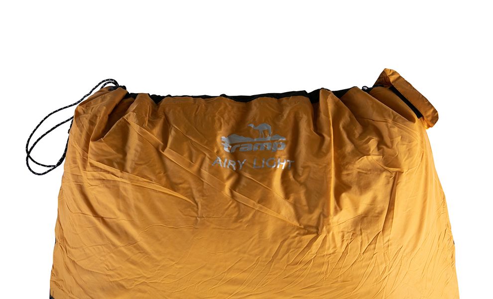Літній кемпінговий спальник-ковдра Tramp Airy Light (Yellow) до 10°C, Максимальний зріст користувача: 185, Колір: Yellow/Grey, Сторона застібки: ліва, зображення 6