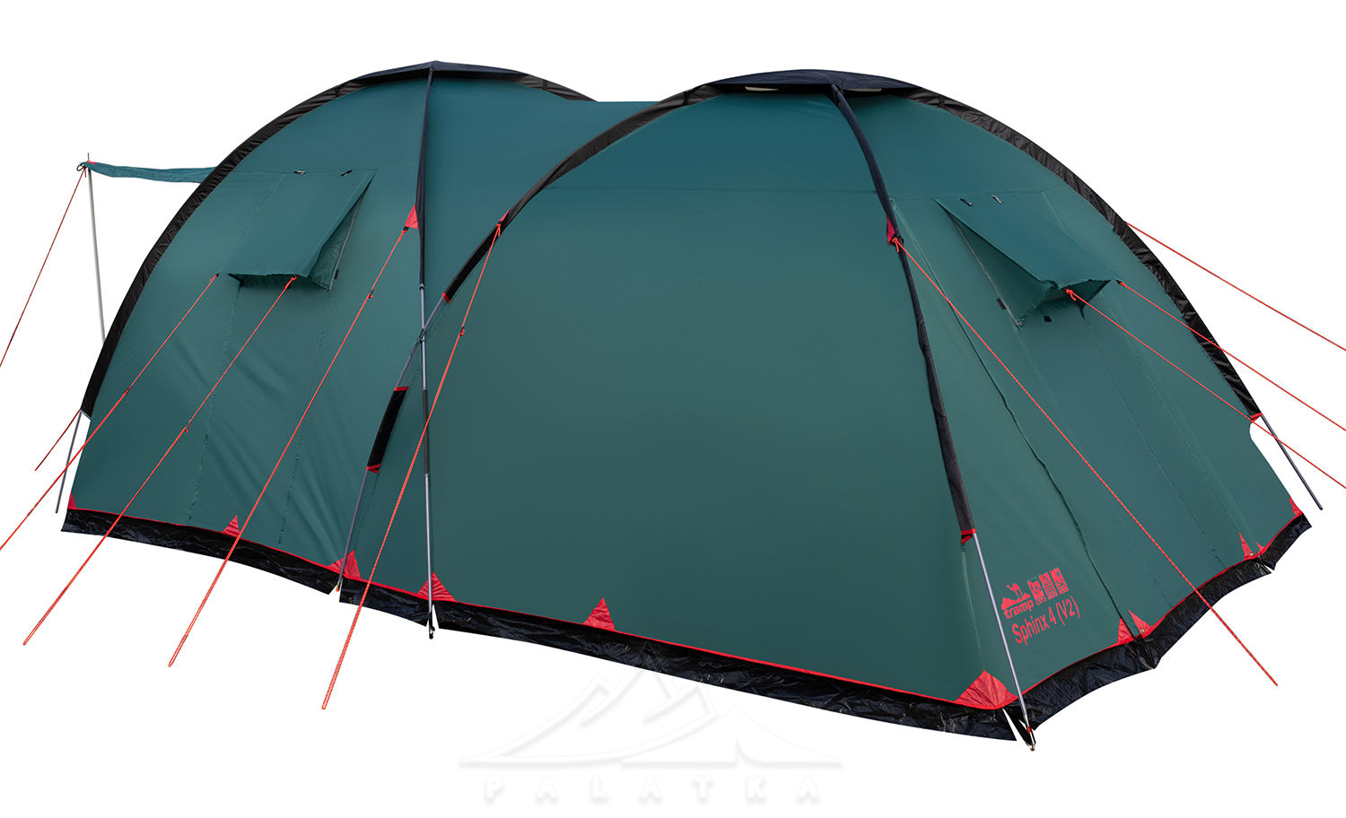 Намет Tramp TRT-088 Sphinx 4 V2 (Storm Green/Red), 4-місний | PALATKA